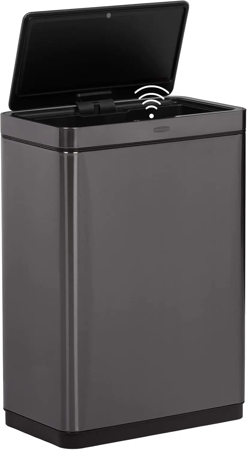 Elite Stainless Steel Sensor Trash Can for Home and Kitchen, Batteries Included, 12.4 Gallon, Charcoal, for Home/Kitc