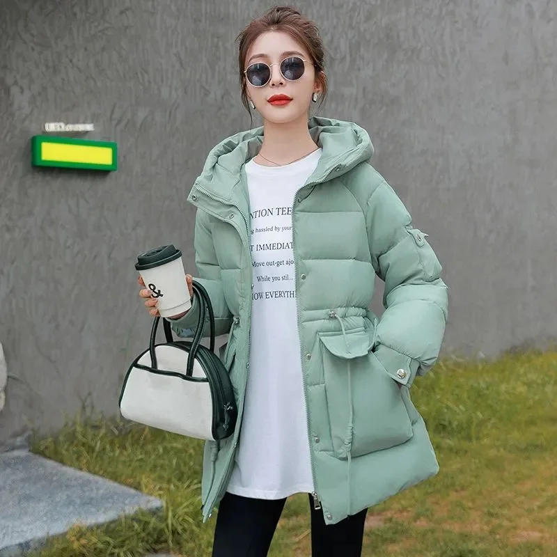 Down Cotton Jacket Cotton Jacket Women's 2023 Winter New Slimming Hooded Korean Version Thickened Cotton Jacket Jacket Trend