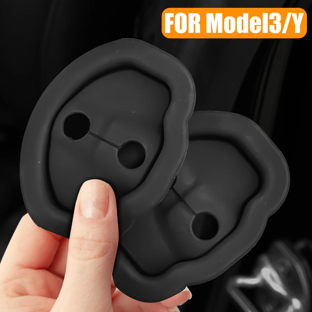 Car Door Mute Silicone Pad Auto Door Opening & Closing Anti-collision and Shock Absorption Protective Cover for Tesla Model3/Y