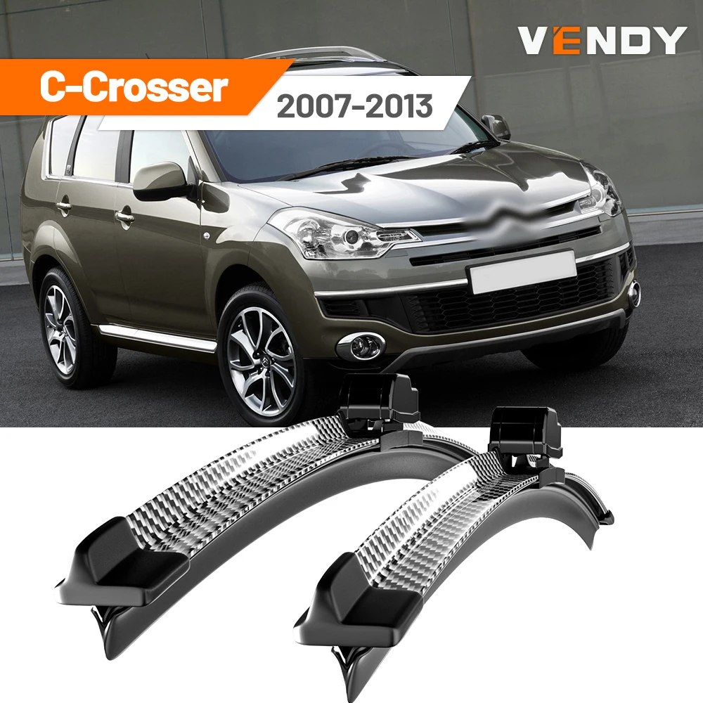 Für Citroen C-Crosser 2007-2013 2008 2009 2010 2011 2012 2 Stück Frontscheibenwischerblätter Scheibenwischer Kohlefaser und Schwarz
