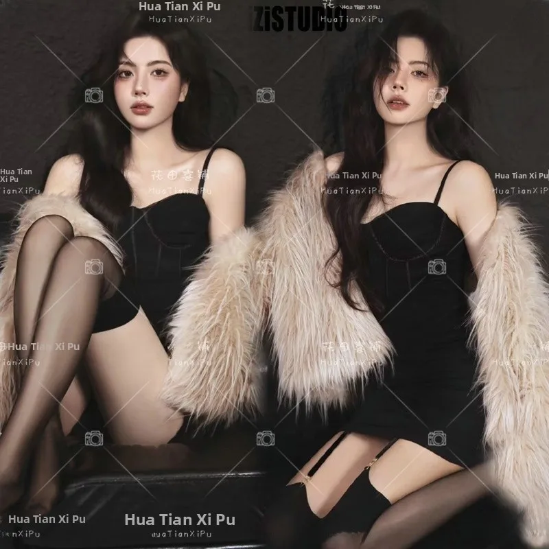 

Fashionable Fur Photography Studio Stage Performance Costume Personalized Portrait Private Art Photo Shooting Ethnic Stage Wear