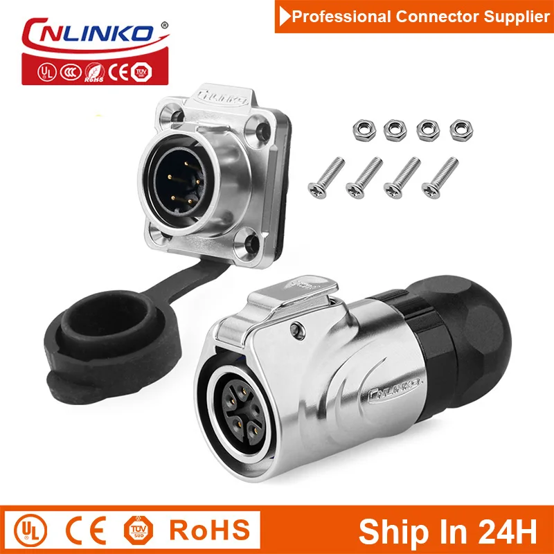 Cnlinko LP16 Aviation 5pin M16 Waterproof Circular Power Connector Male Female Socket Plug Wire Joint for Mechanical Engineering