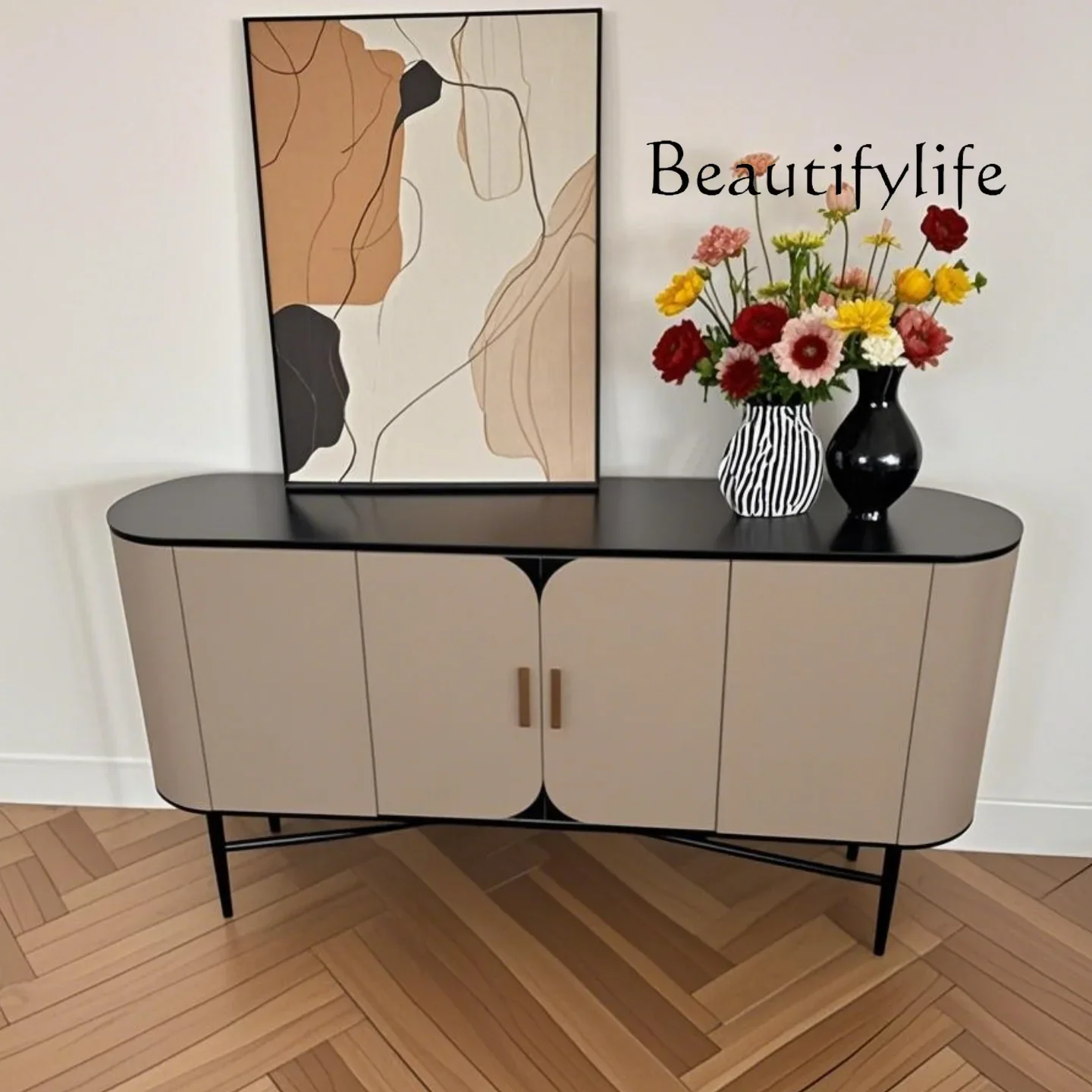 

kk Nordic Light, роскошная краска, обеденный боковой шкаф, индивидуальный креативный входной шкаф, современная простота, модный смысл