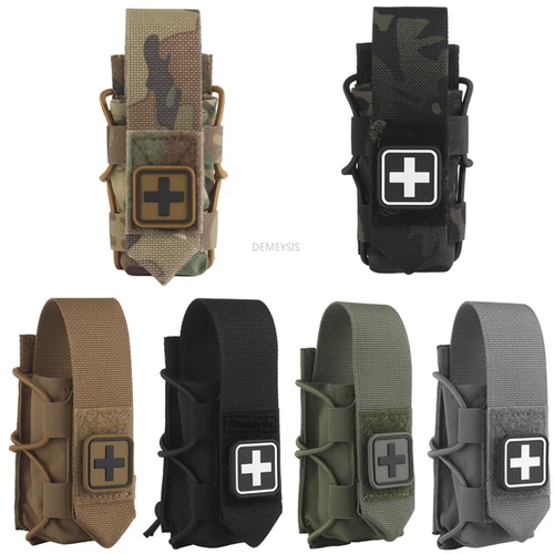 Imagen 1 del producto Bolsa de torniquete táctico, soporte de torniquete Universal EMT, pequeña bolsa de primeros auxilios para traumatismos, paquete de soporte de equipo de supervivencia para caza Airsoft