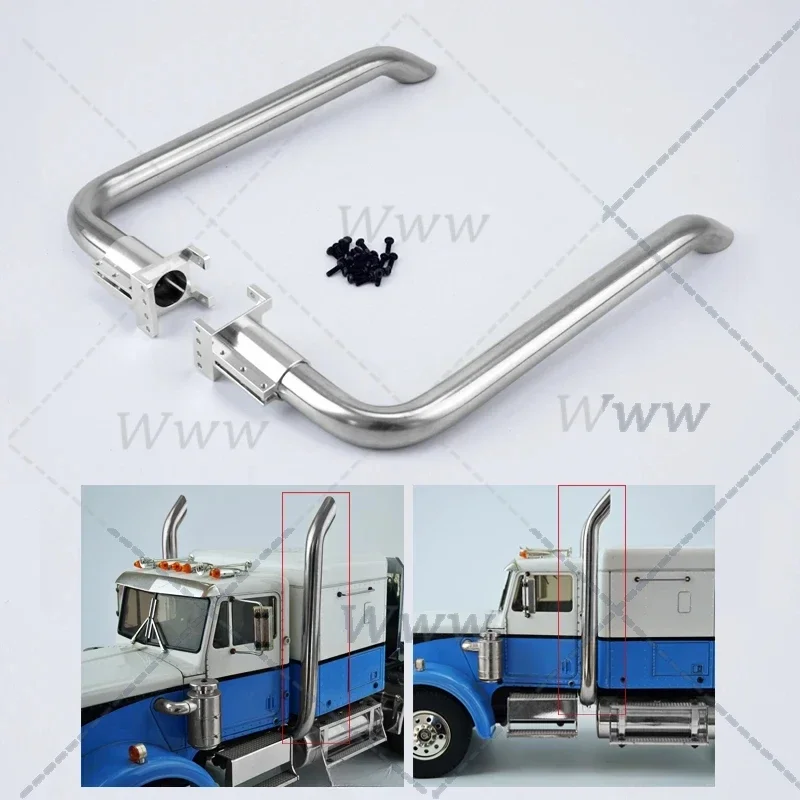 

1/14 RC Truck Metal Exhaust Pipe Car Accessories for Remote Control Tamiyaya Haulery Tractor Trailer Model TH10209