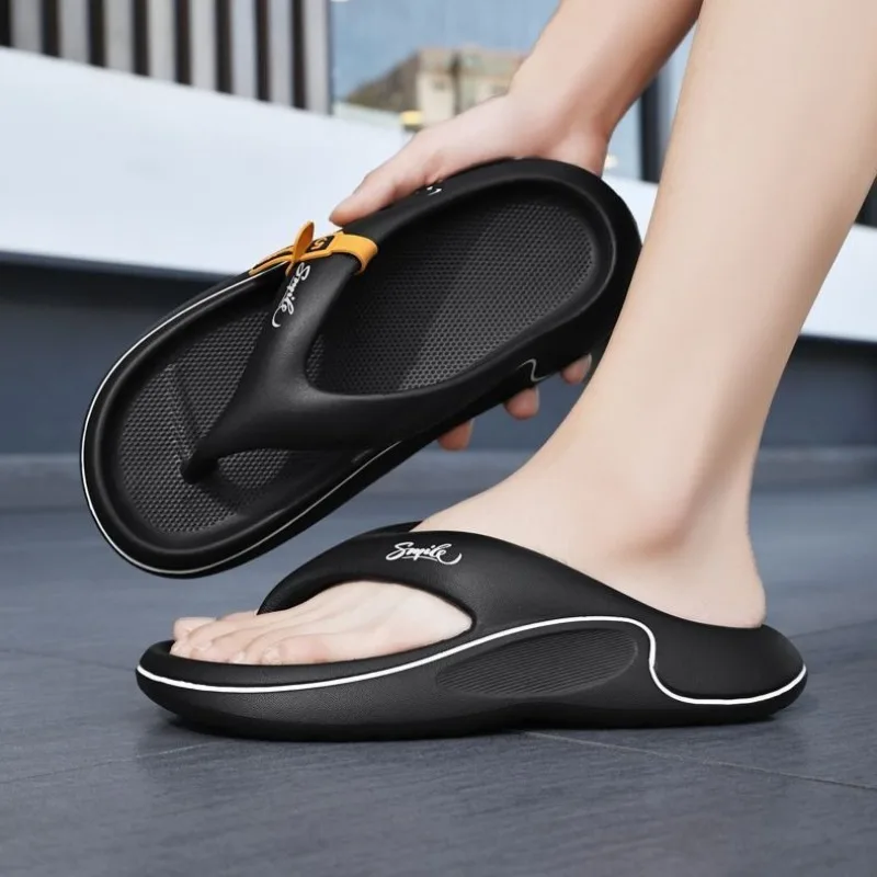 

Мужские шлепанцы с толстой подошвой, летние сандалии из ЭВА с нескользящим и антибактериальным покрытием для душа, ванной и домашнего использования