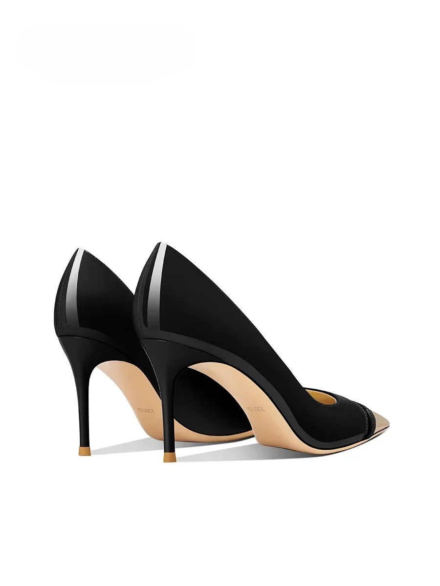 2025 Spring and Autumn New Women's High Heels, Pointed-toe Stiletto Heels, Versatile Patent Leather Trend Women's Shoes