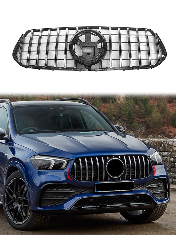 Przednia kratka chłodnicy w stylu GT, grill zderzaka, tuning do Mercedes Benz GLE C167 W167 Coupe 2019-2023 GLE300 350 400 450 — 2
