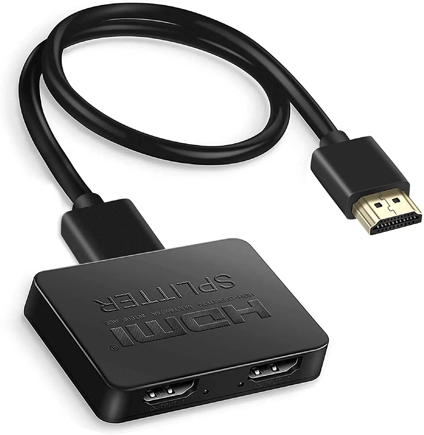 HDMI-Compatible Splitter 1 in 2 Out Male-Female 4K Splitter for Dual Monitor Duplicate/Mirror 1x2 Splitter 1 to 2 Amplifier