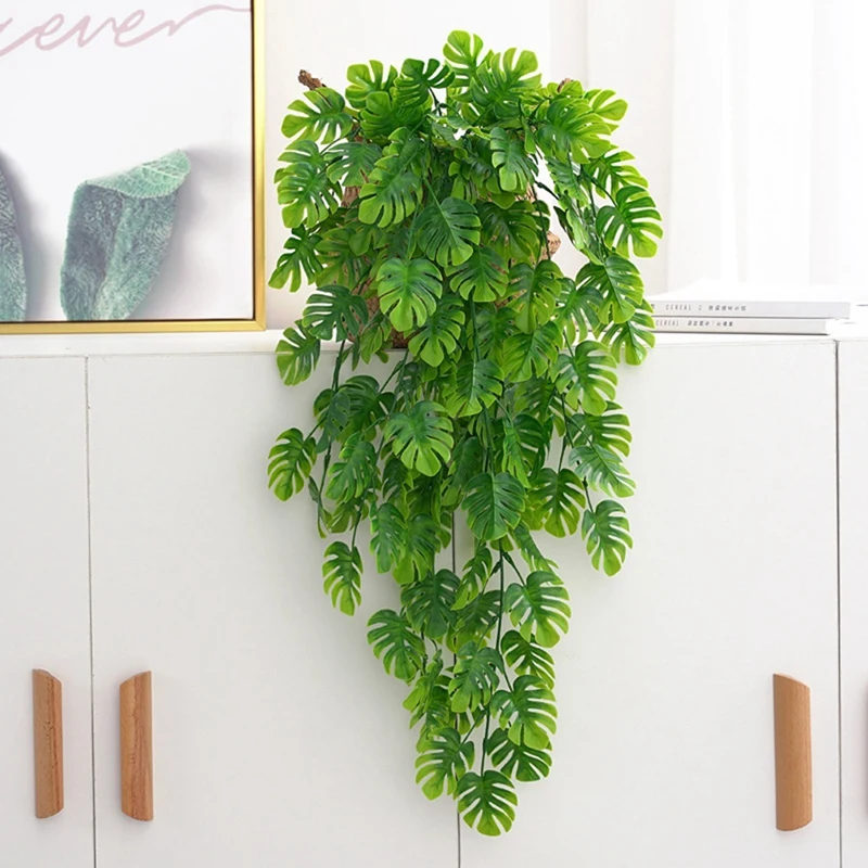 Simulated Plant Turtle Back Leaf Vine Artificial Turtle Leaf Rattan Plants Wedding Home Wall Hanging Decoration