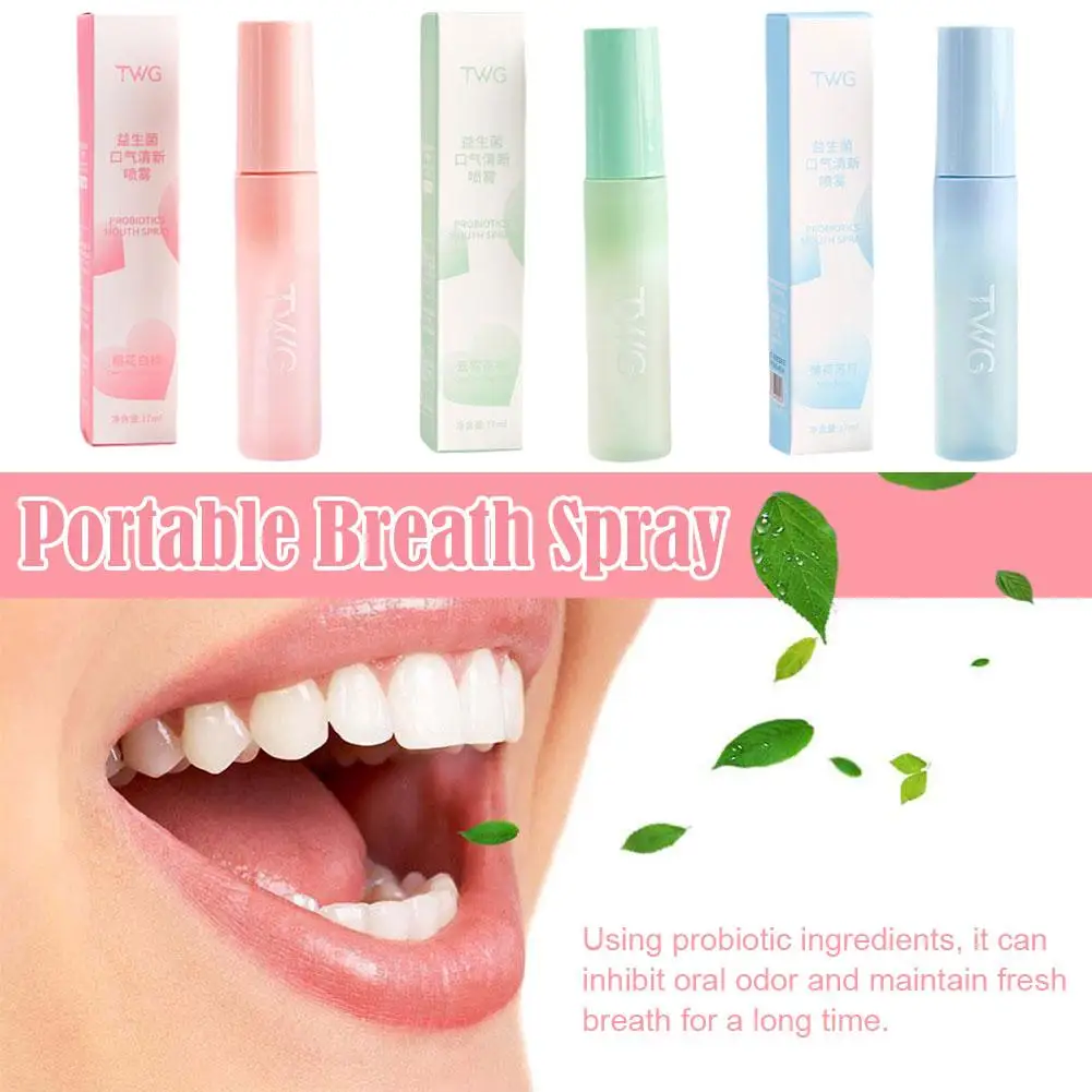 Portable Mint probiotik Oral semprot segar Oral menghilangkan rasa buah alami semprot Oral probiotik napas penyegar Ba G9P3