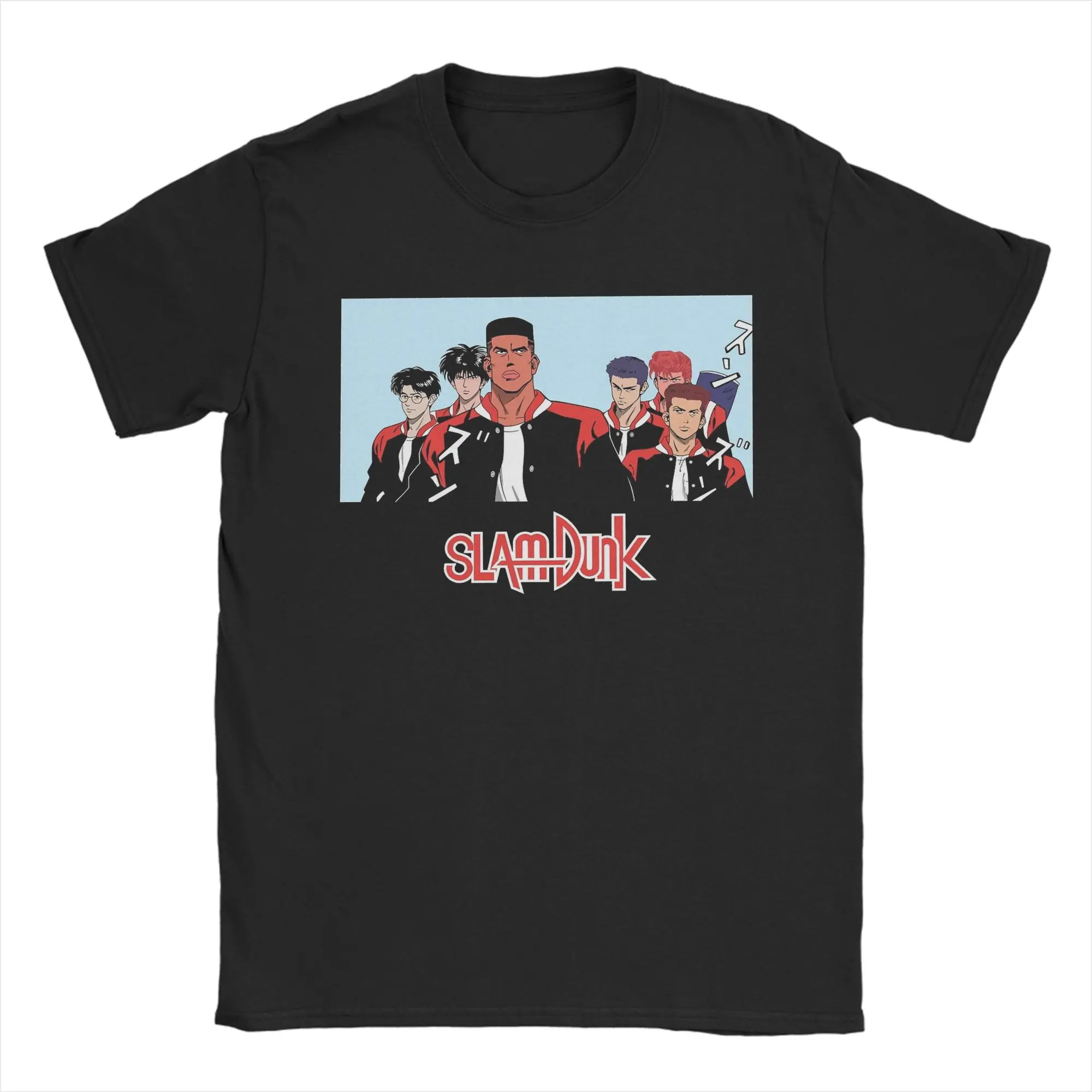 Men T-Shirt Slams Dunks Novelty 100% Cotton Tees Short Sleeve  T Shirts Round Collar Clothes Summer