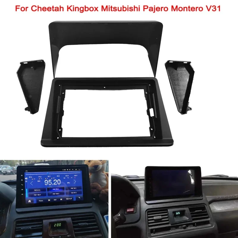 9inch Car Radio Fascia for Cheetah Kingbox Mitsubishi Pajero Montero V31 2009-2015 Stereo Frame Plate Adapter Navigation Panel