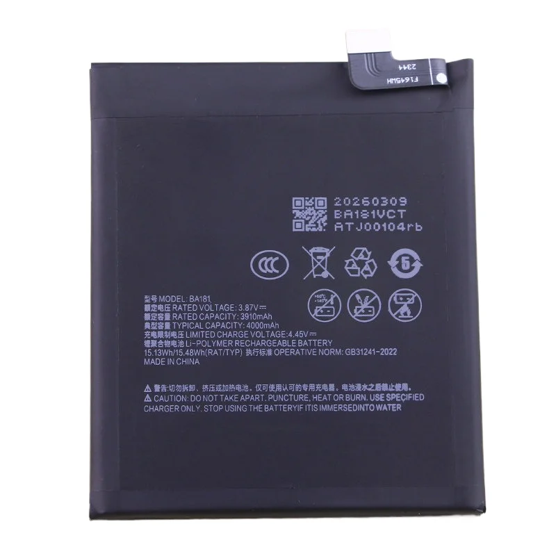 BA181 Battery 3.85V 4500mAh For Meizu 18 M181Q For Meizu 18S M182Q Mobile Phone High Quality Replacement Battery