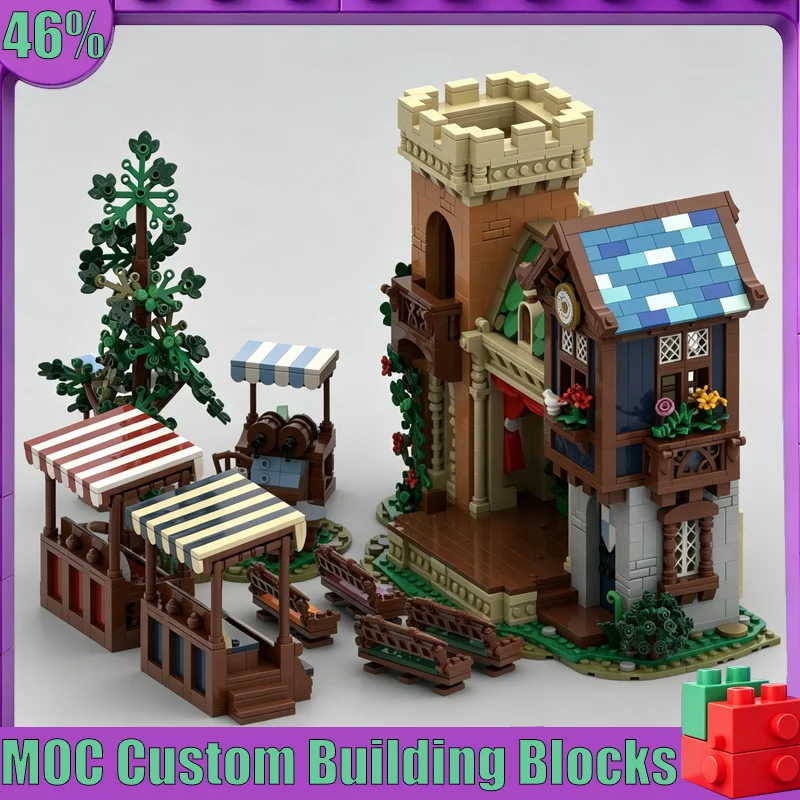 NEW 2888 PCS MOC Festival Stage Theatre Building Model Custom Puzzle Architecture DIY Assembly Educational Toy Collection Gifts