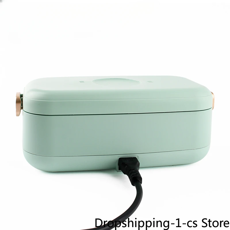 Electric Heating Lunch Box Mini Rice Porrdige Slow Cooker Steamer Lunchbox Soup Meal Heater Stainless Steel Food Container