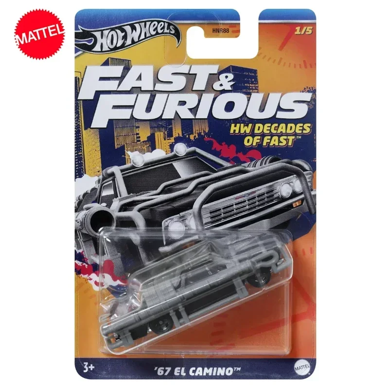 Original Mattel Toy Hot Wheels HNR88 Car 1/64 Diecast Fast & Furious \'67 El Camino Vehicle Model Toys for Boys Birthday Gift