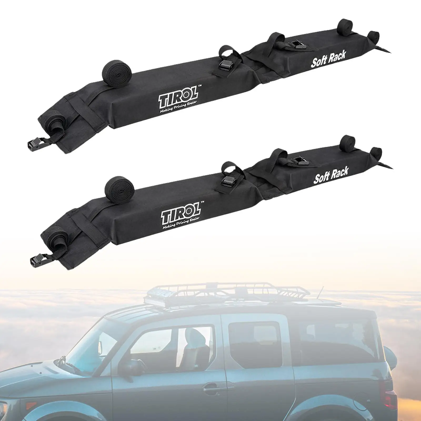 Car Soft Roof Rack Auto Outdoor Rooftop Luggage Carry 60kg Luggage for SUV Van ATV RV Camper Jeep Etc 600D Oxford PVC Roof Rack 