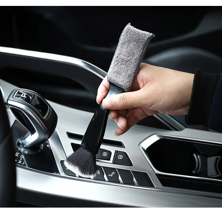 LKAHG Brosse à Double Tête De Voiture, Brosse De Nettoyage D'intérieur De Voiture, Brosses De Nettoyage Pour Tableaux De Bord, Sièges, Grille D'aération, Outils De Détails D'intérieur De Véhicule