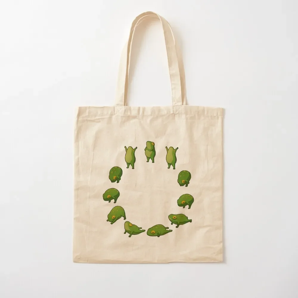 Yoga Frog Sun Salutation (No Arrow) Tote Bag Candy bags Handbags women Women's beach bags Bag