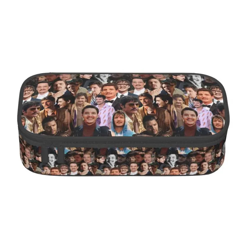 Custom Pedro Pascal Actor Kawaii Pencil Case Girl Boy Large Capacity Pencil Box Students Stationery