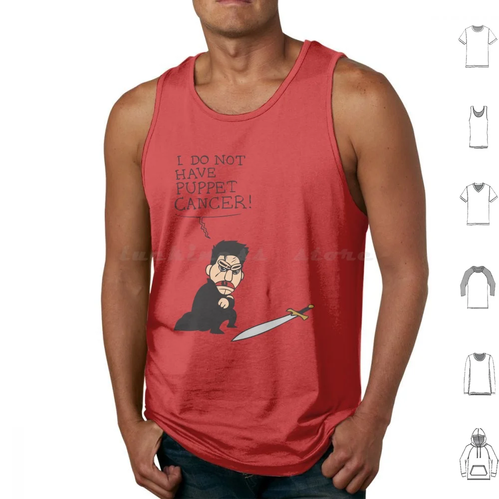 

Puppet Cancer Tank Tops Print Cotton Angel Vampire David Boreanaz Puppet Angelus Puppet Cancer Smile Time