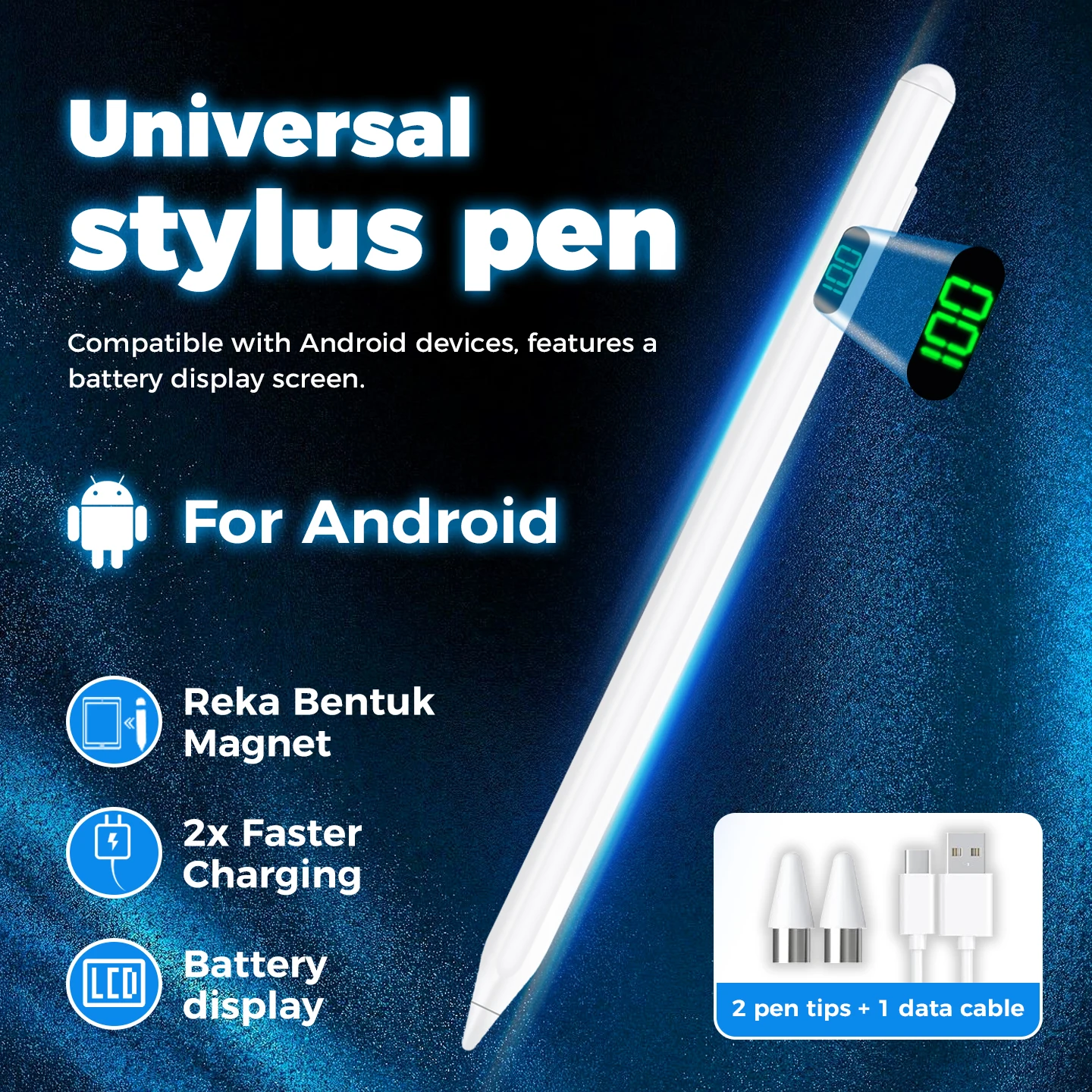 Stylus Pen Compatible with All Android Devices, Magnetic Sid