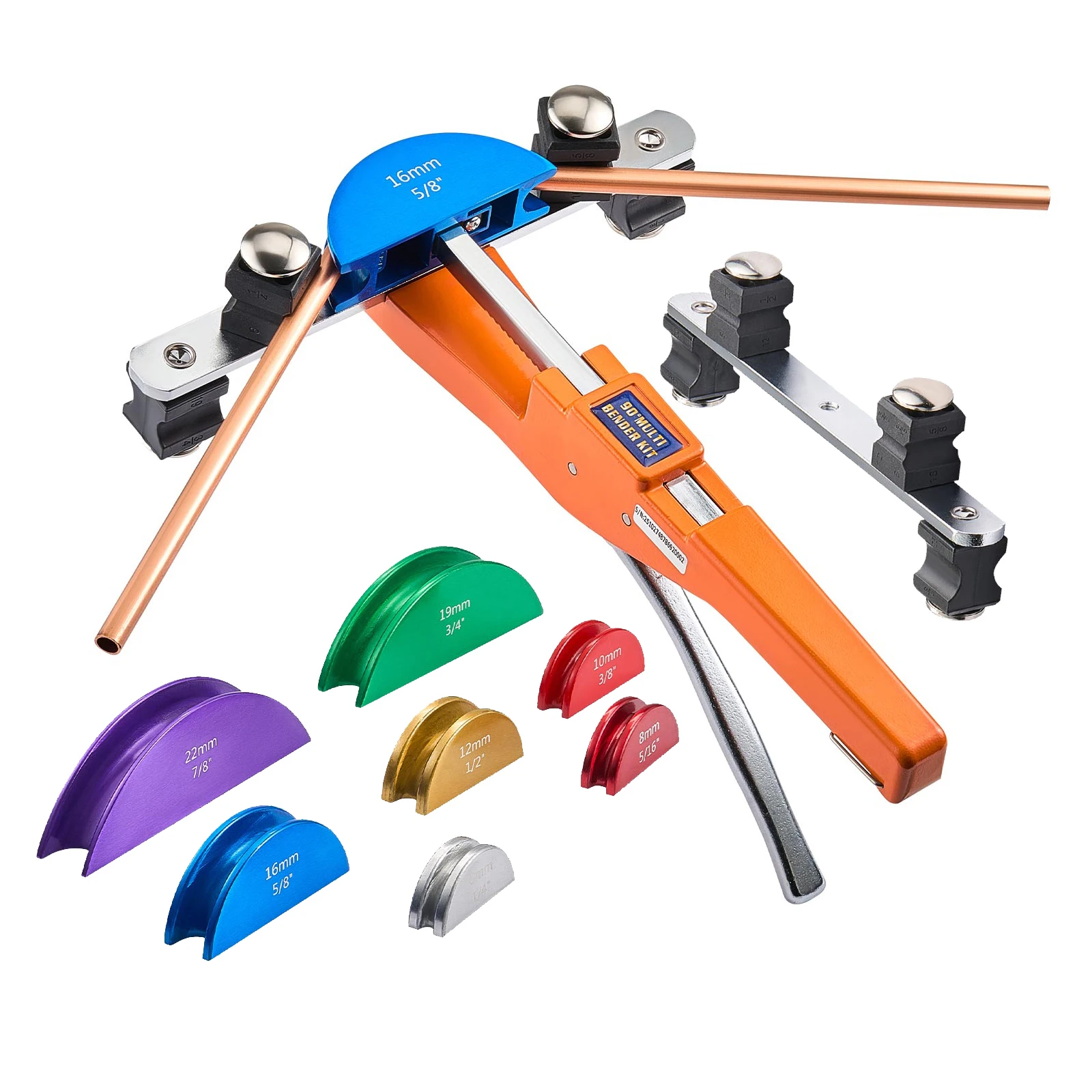 SucceBuy Compact Tubing Bender Kit Aluminium Alloy Dies Pipe Bending Tool for Copper HVAC Air Conditioning Refrigeration Repair