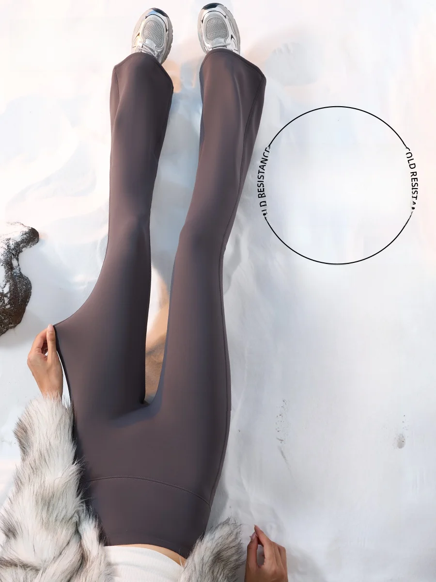 

High Waist Fce Lined Bell Bot Yoga Pants Women's Autumn Winter Outerwear Long ark Fin Pants Super Model Women's Pants