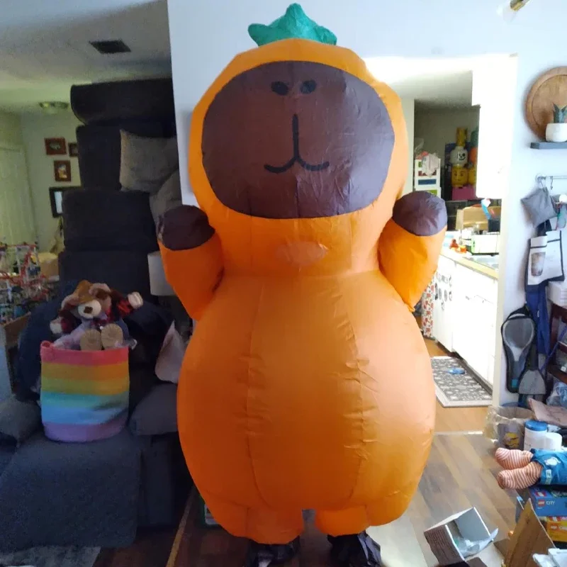 카피바라 코스프레 인플레이터블 코스튬 성인용 만화 동물 인플레이터블 슈트 카니발 할로윈 공연용 인플레이터블 코스튬