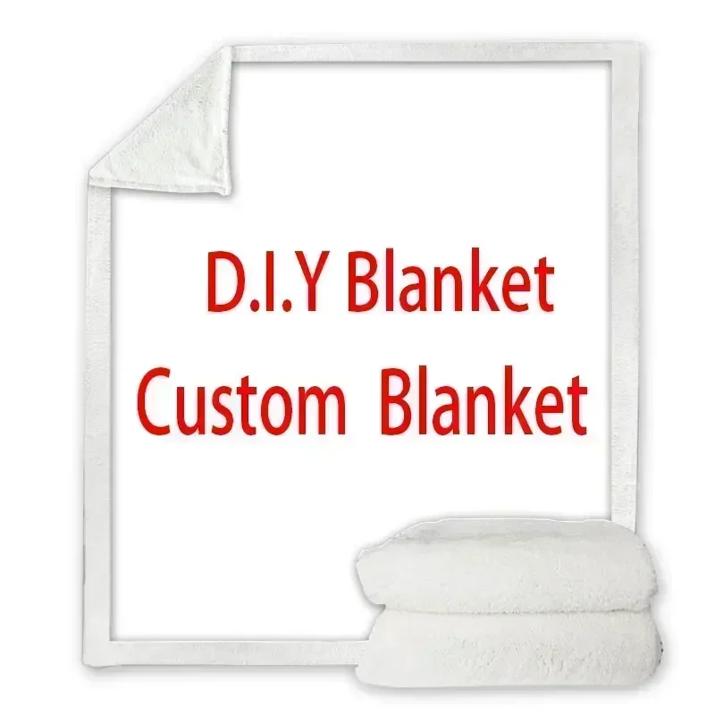 DIY Your OWN Pictuers  3D Printed Custom Sherpa Blanket  Rectangle Blanket Fleece Wearable  Throw Blanket for Sofa Bed