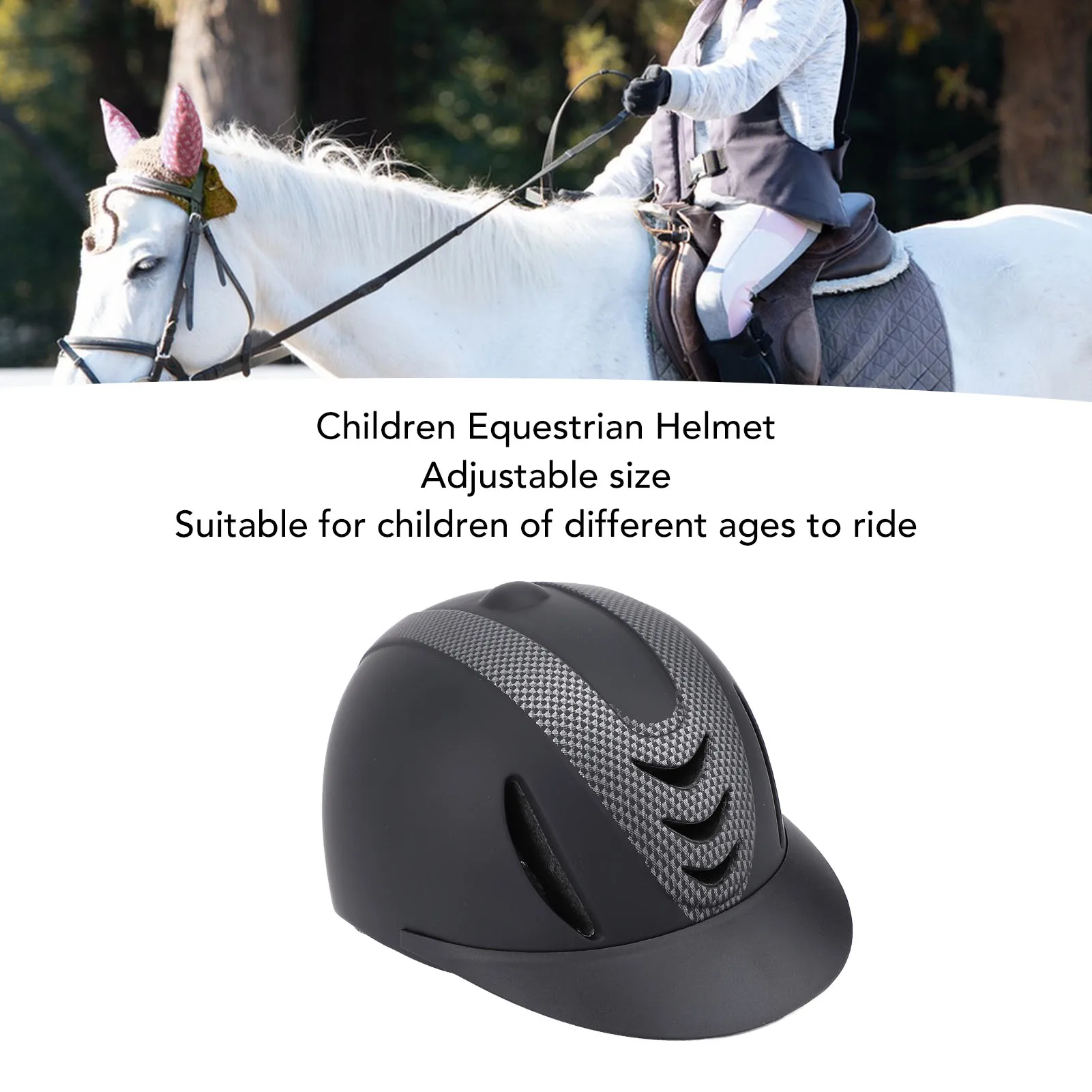 어린이 승마 헬멧 어린이 승마 헬멧 조정 가능한 경량 탈착식 라이너 어린이를위한 충격 흡수