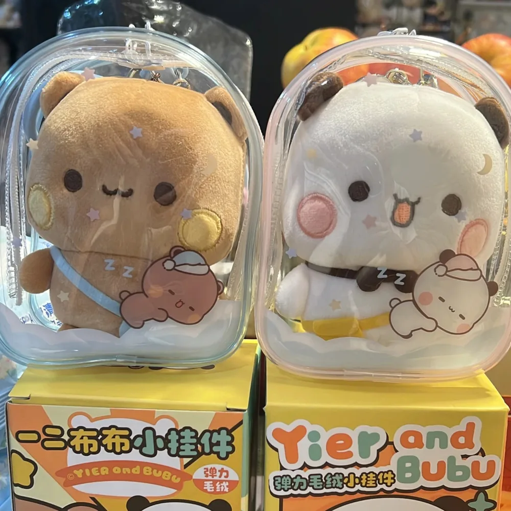 Genuine Cartoon Yier Bubu Plush Doll With Transparent Bag 10cm Anime Bag Pendant Decor Stuffed Toys Keychain Couple Xmas Gifts