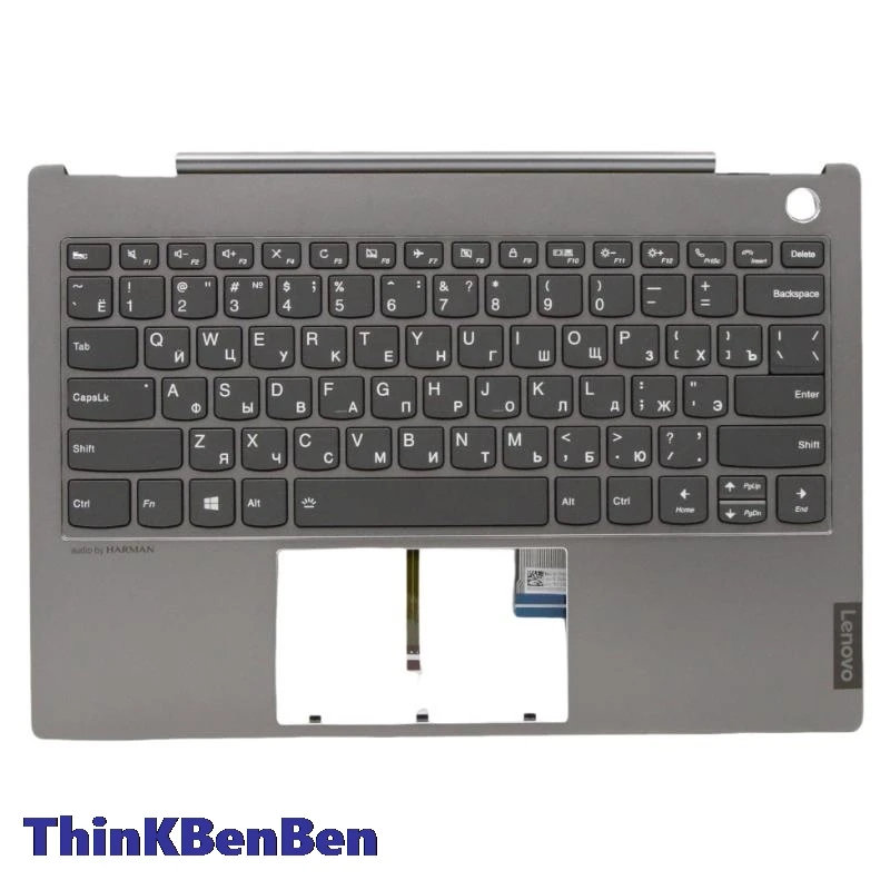 capa de shell palmrest estojo superior para lenovo teclado russo mineral cinza ru thinkbook 13s 5cb0w44286 01