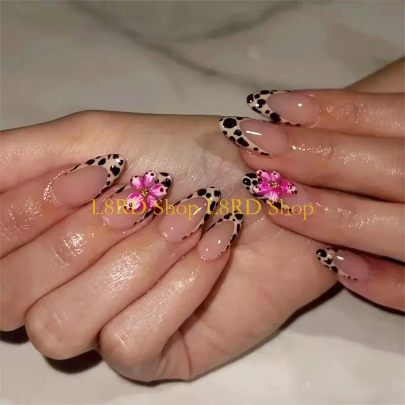 L8RD Elegant French Leopard Print False Set For Fall And Winter Stylish Manicure