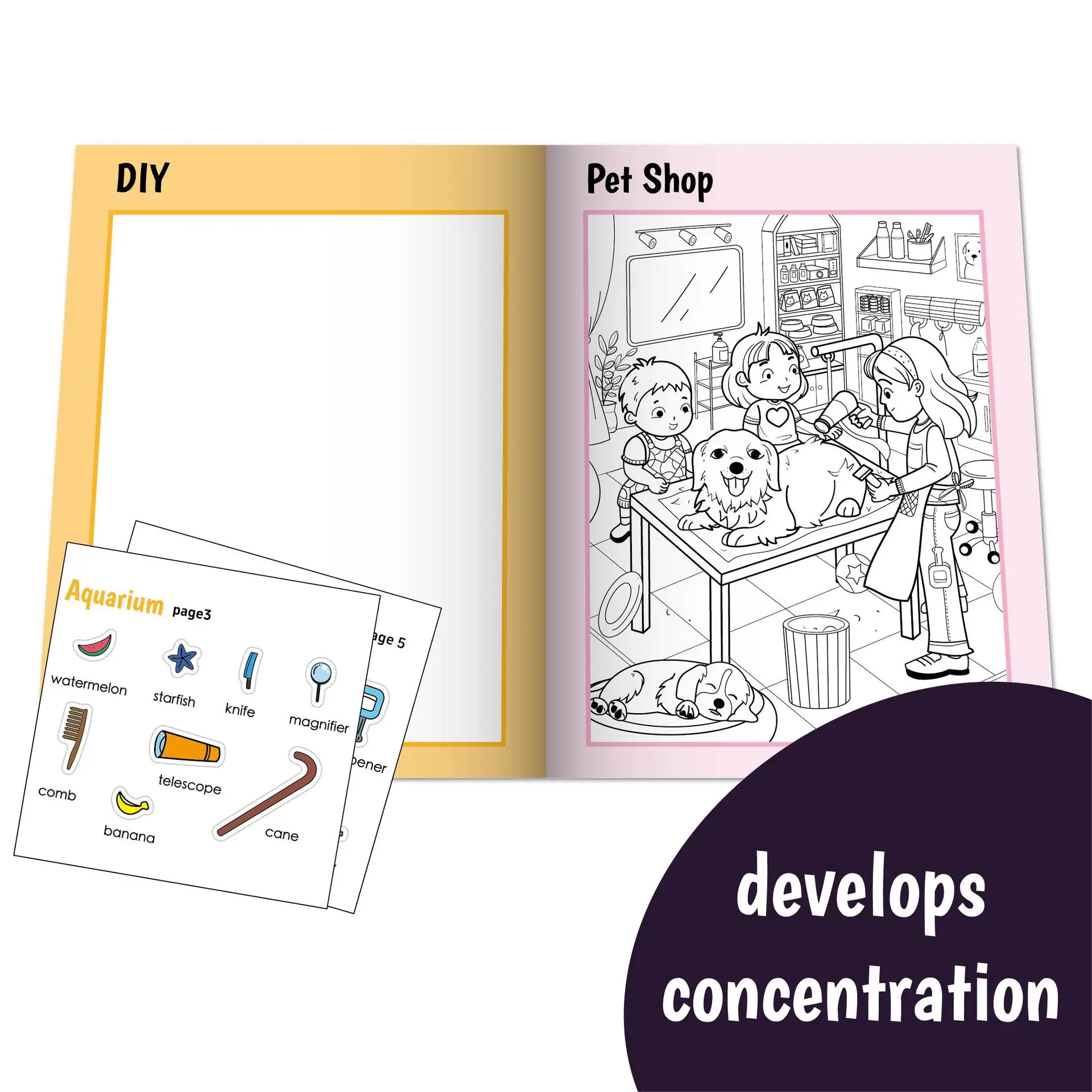 Toys Search Coloring Books Quiet Book Children's Thinking Training Look and Find Fun Puzzle Cross gift