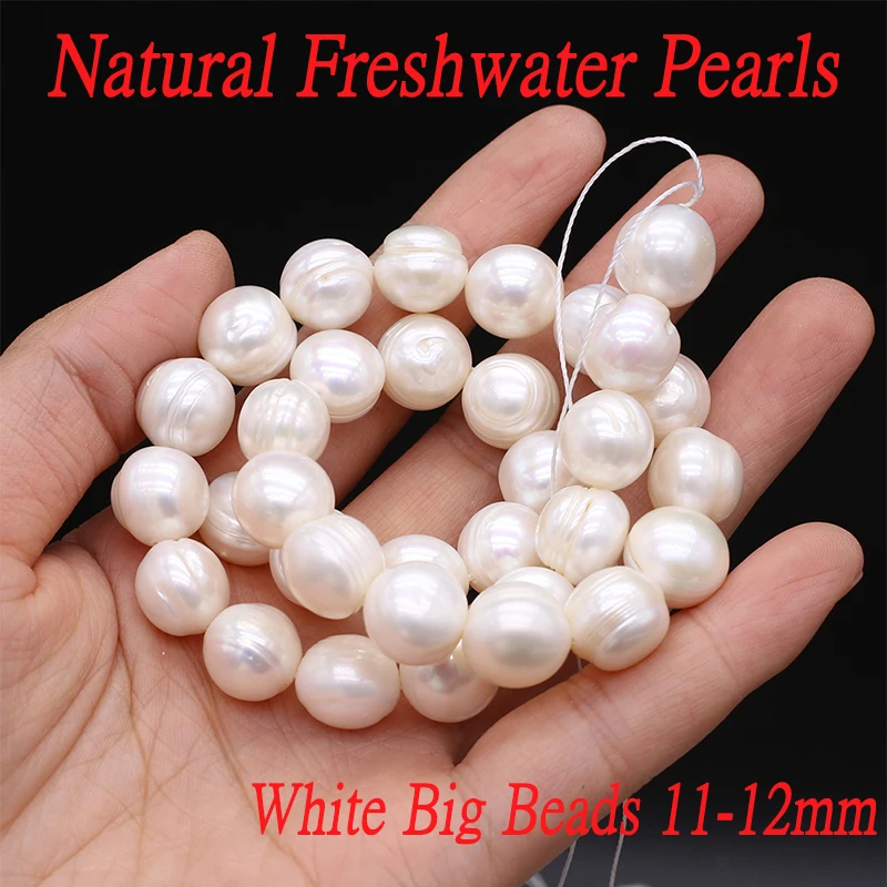 11mm Natural Zhuji Freshwater Culture Pearl Beads Loose Round Big Bead for Jewelry Making Diy Necklace Bracelets Accessories