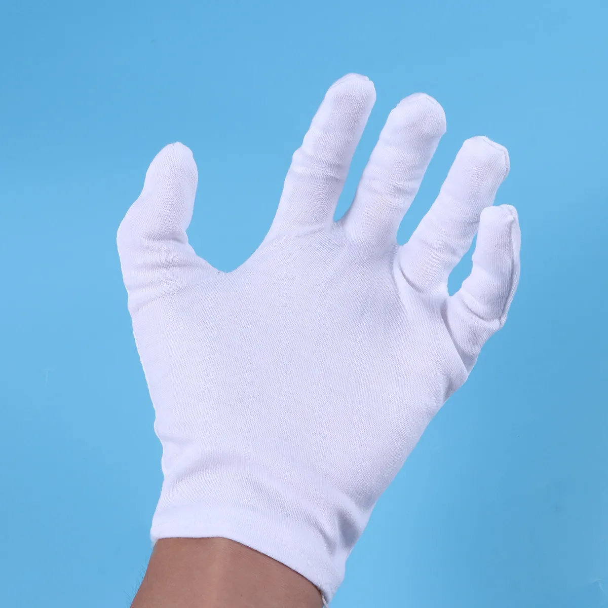 

12Pairs Cotton Gloves Thick Elastic Beauty Work Liner for Film Handling Slides Protection Dust Free Cotton Work Gloves