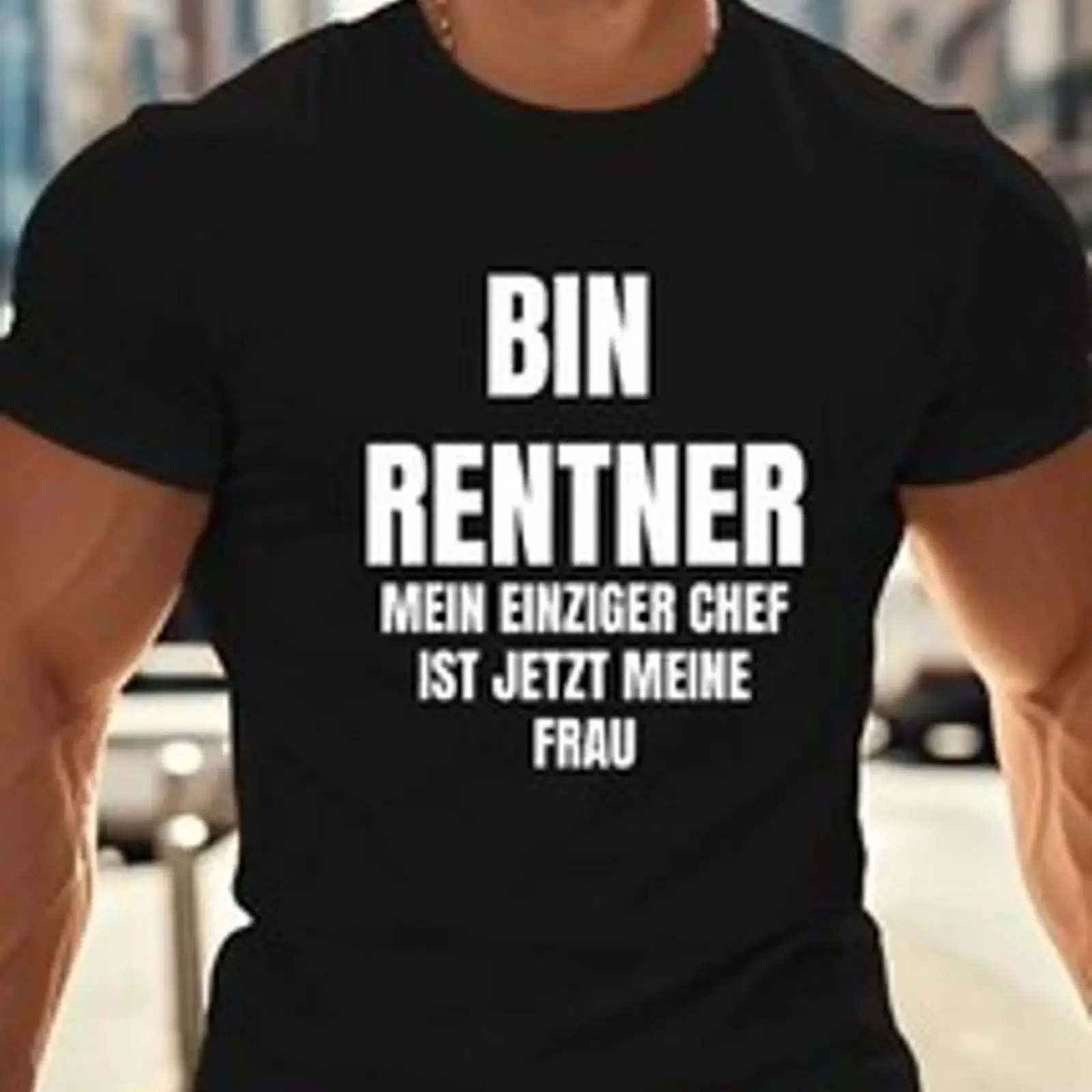 Bin Rentner Mein einziger Chef ist jetzt meine Frau Lustiges Herren Fun T Shirt vintage Washed Top For Everyday Wear Slightly