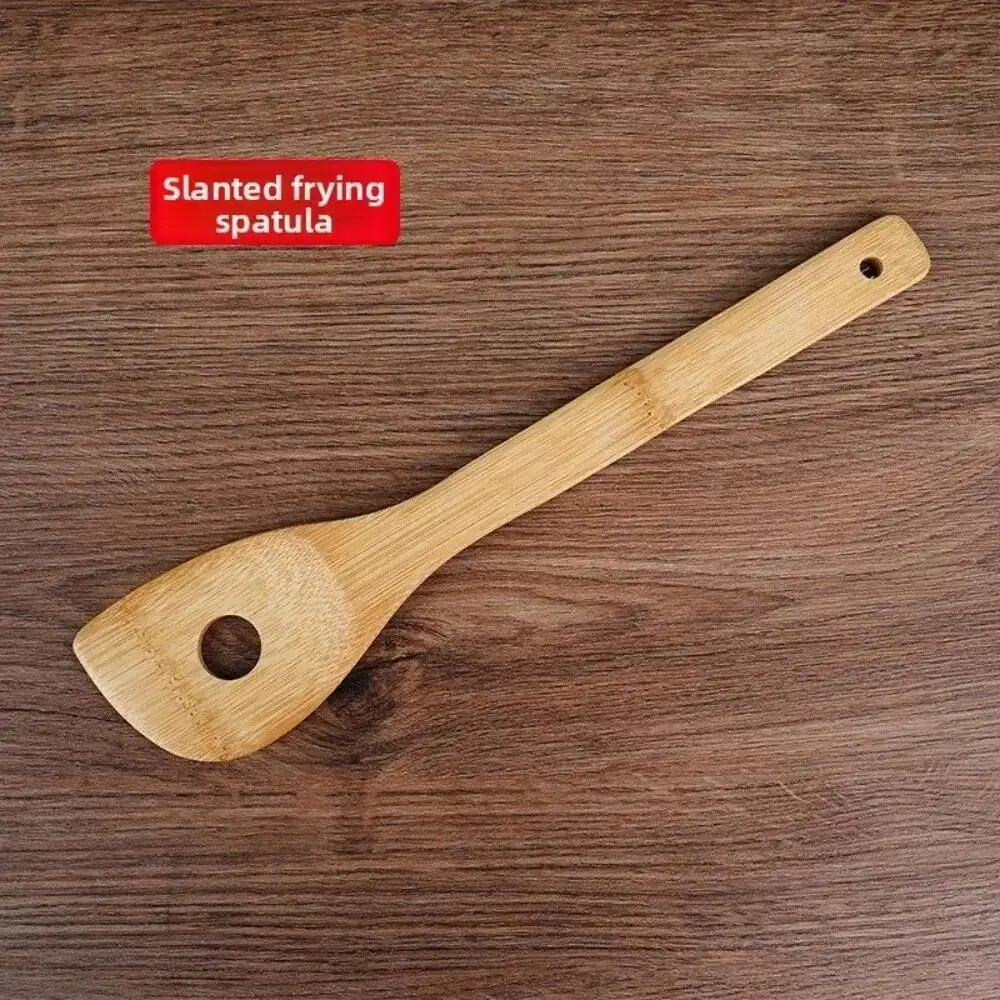 

8 шт., ложка из натурального бамбука, гаджеты, кухонные инструменты, антипригарная лопаточка для сковороды, набор кухонной утвари с длинной ручкой, бытовой набор