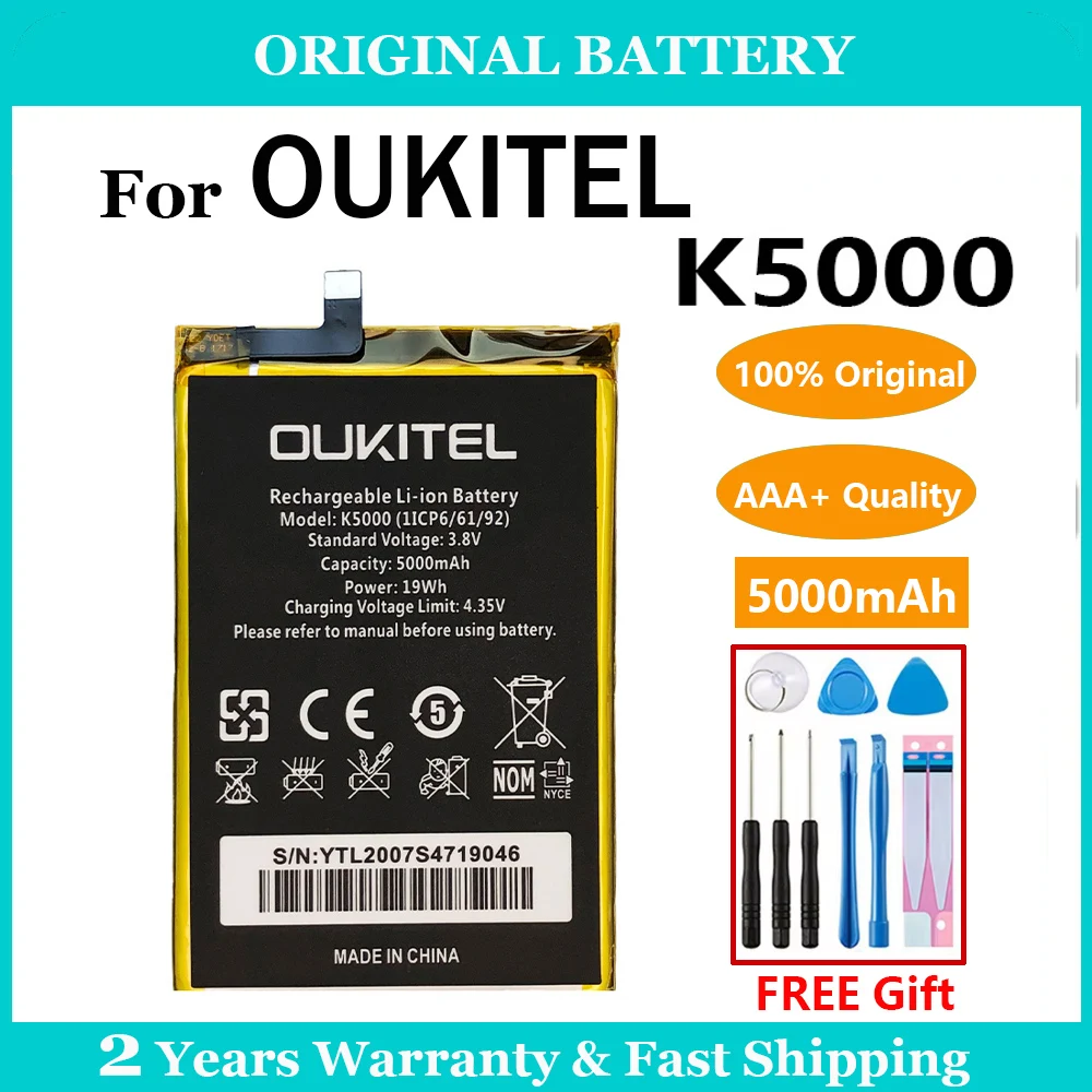 100% Оригинальный 5000mAh OUKITEL K5000 Аккумулятор для Oukitel K5000 K 5000 Заменяемые аккумуляторы стандарта с бесплатными инструментами