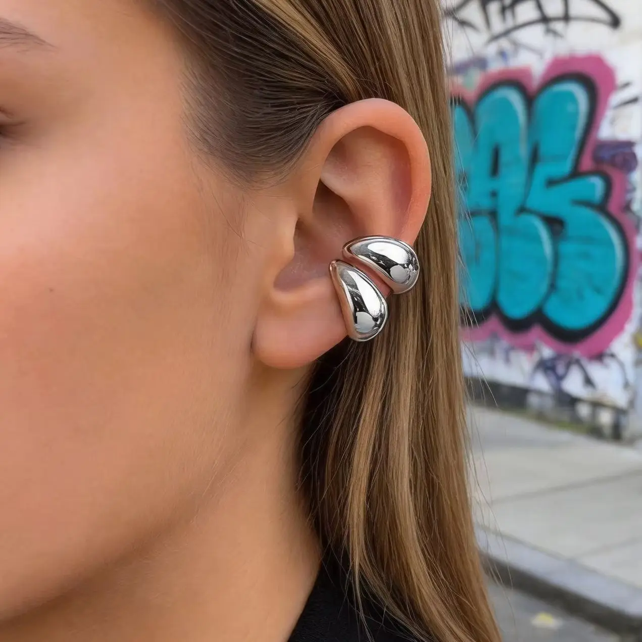 Chunky Ear Cuff Faux Piercings Minimalist Clip Earring Hollow Ear Bone Clamp Boucles D'oreilles Femme Unisex Jewelry Gift