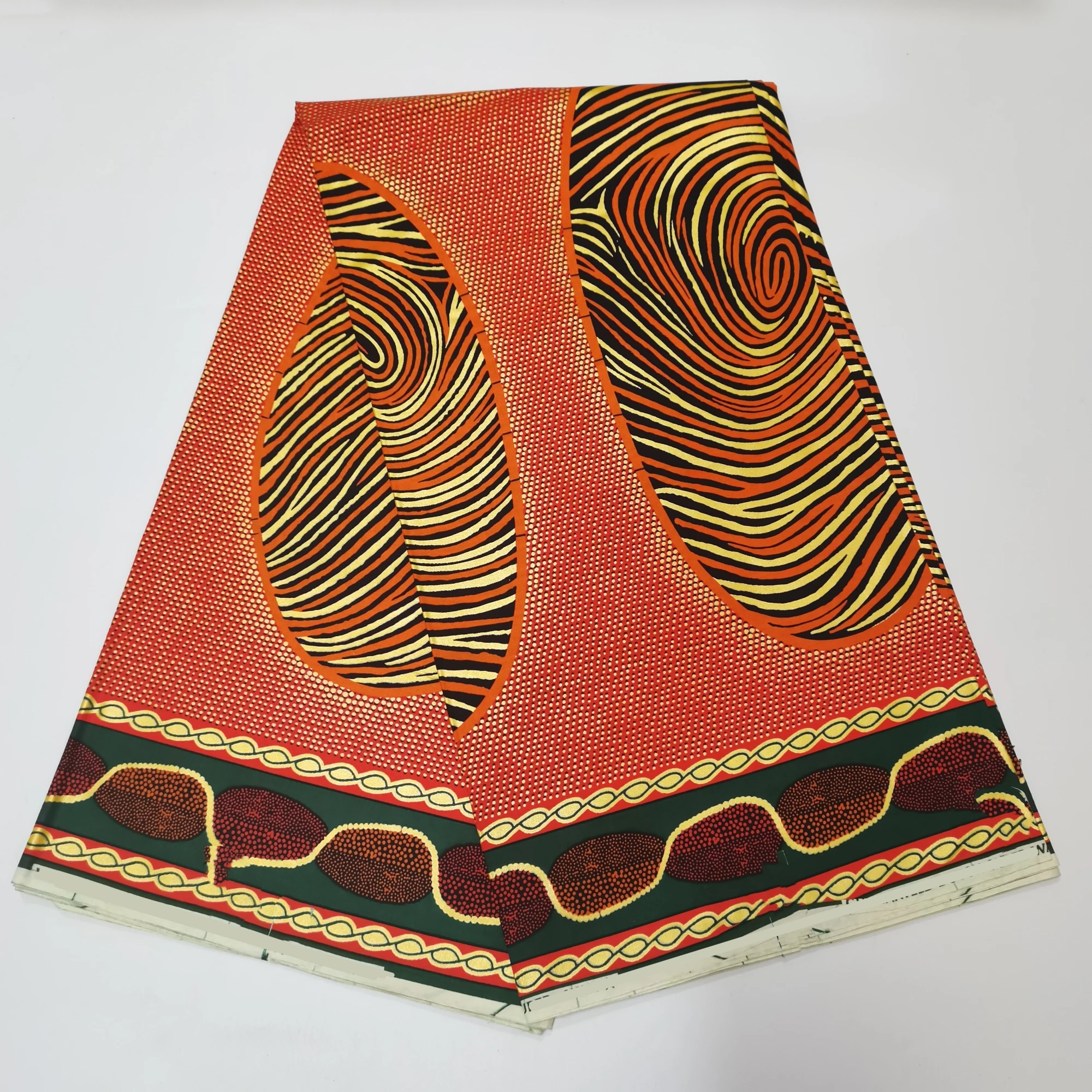 

African Golden Wax Print Fabric 100% Cotton High Quality Ankara Tissu Fabric African Real Nigerial Fabric 6yards Y1412-1