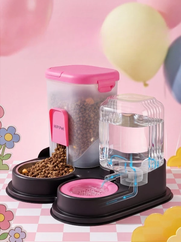 Gravity Pet Feeder and Water Dispenser Set Anti Spill Automatic Food Water Bowl for Cats Dogs No Electric Pet Feeding Station
