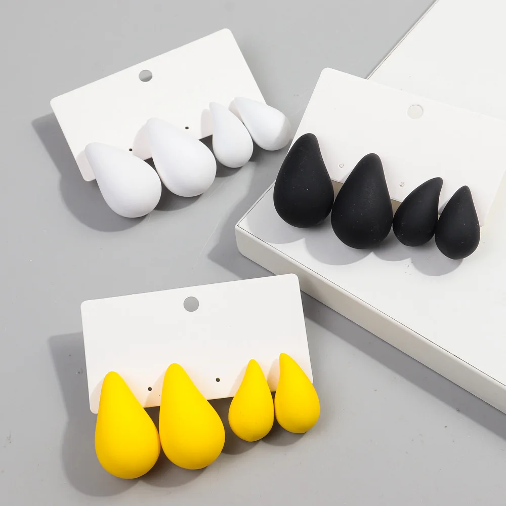 الاكريليك متعدد الألوان قطرة الماء القرط للنساء ، الأطواق الحديثة القرط ، موراندي اللون ، المجوهرات مكتنزة ، الهدايا ، 2 أزواج ، مجموعة #5