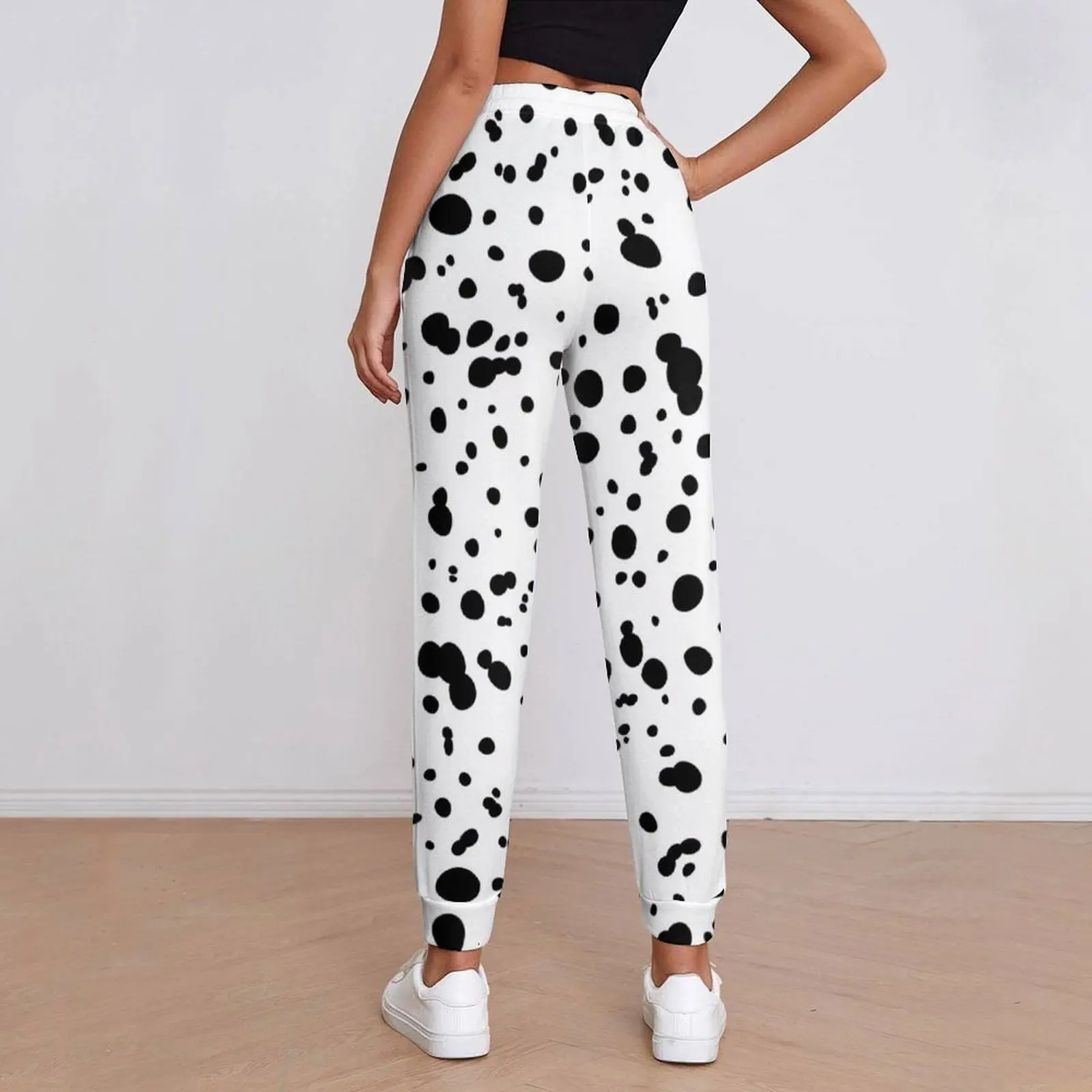 Dalmatian Spot Jogger Pants Animal Dots Print Vintage Oversized Sweatpants Spring Female Trendy Street Style Trousers