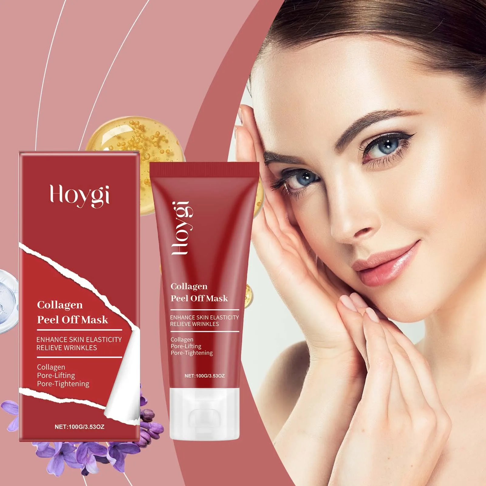 

Collagen Peel Off Mask, 100g, Hydrating & Firming Facial Mask with Hyaluronic Acid & Lavender Oil for Smooth & Glowing Skin