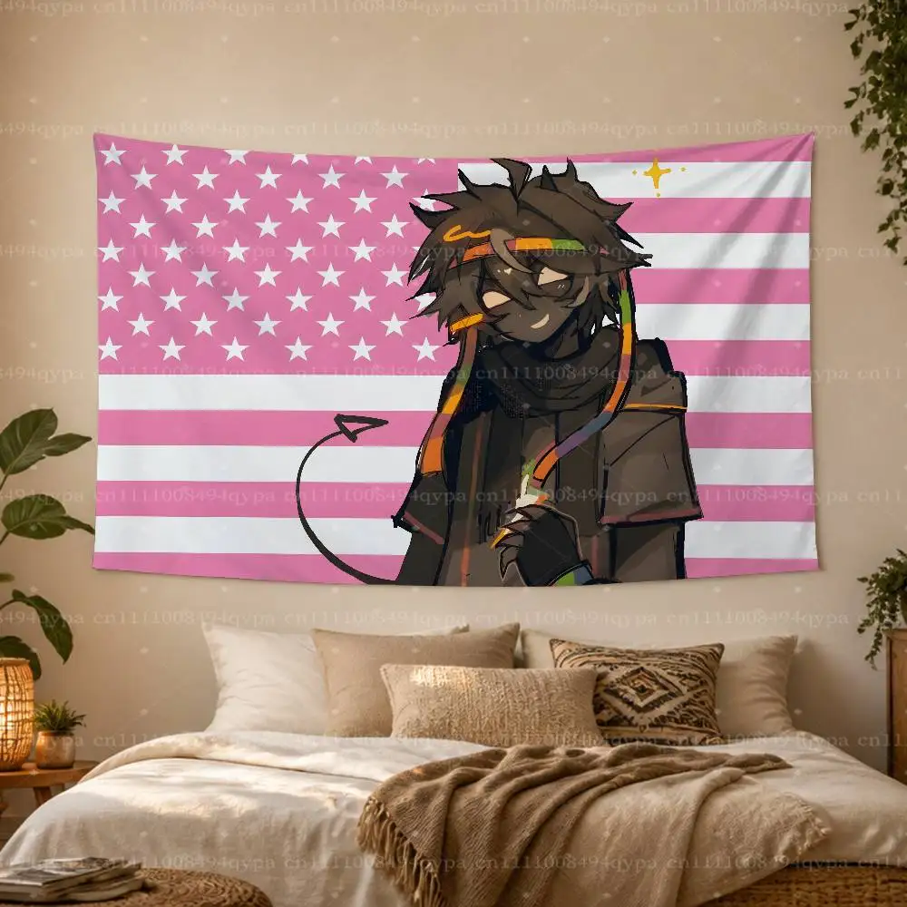 S-Spokeishere Spok U-Unstable Universe UU Amerikanischer Wandteppich mit rosa Flagge für Studentenwohnheim, Schlafzimmer, Outdoor-Dekoration, vier Ösen – Detail 17
