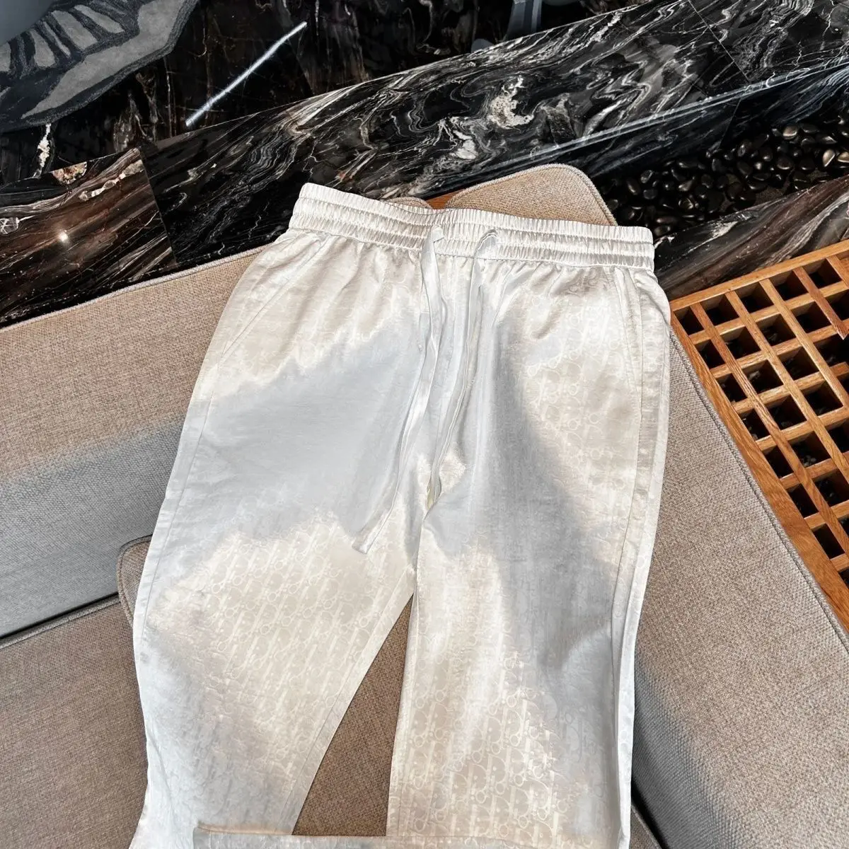 Summer Glossy Shiny Straight Pants Casual Sports Plus Size Black Trousers