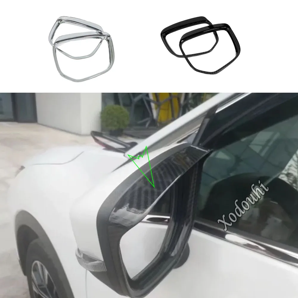 Car Rear Rearview Side For Mitsubishi Eclipse Cross 2017 2018 2019 2020 2021 Glass Mirror Rain Shield Sun Visor Shade Trim 2Pcs